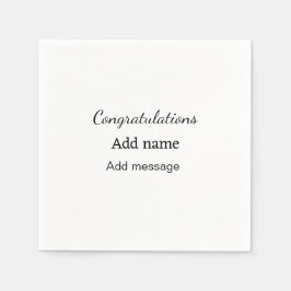 Guardanapo De Papel Parabéns adicionam nome mensagem simples formando