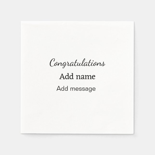 Guardanapo De Papel Parabéns adicionam nome mensagem simples formando (Frente)