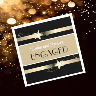 Guardanapo De Papel Parabéns ao noivado! Personalizado, clássico