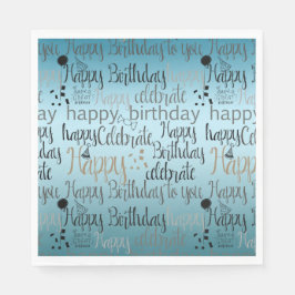 Guardanapo De Papel Parabéns Aqua Ombre