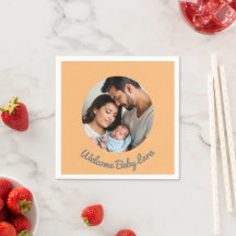 Parabéns bebê garoto pêssego bem-vindo