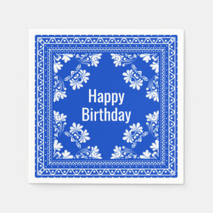 Guardanapo De Papel Parabéns Blue Bandana