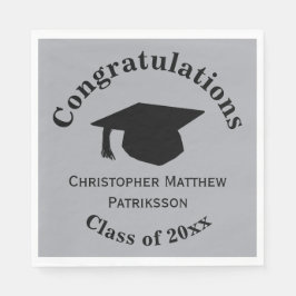 Guardanapo De Papel Parabéns, Classe 20xx Graduação, Prata