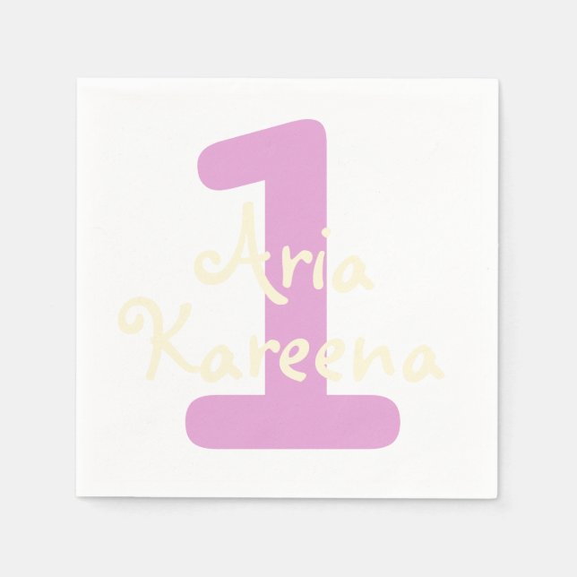 Guardanapo De Papel Parabéns Coquetel Napkin Beigne Rosa (Frente)