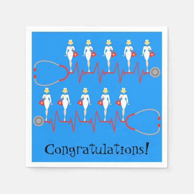 Guardanapo De Papel Parabéns de Enfermeiros Retroativos (Frente)