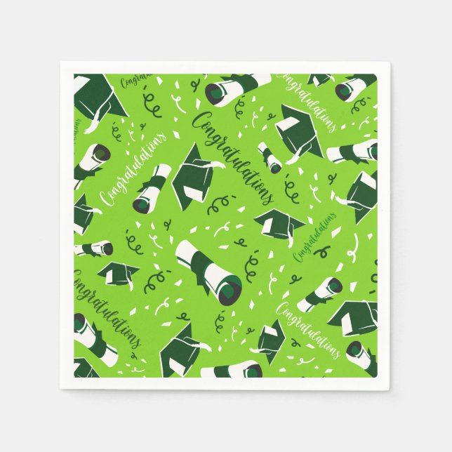 Guardanapo De Papel Parabéns de Graduação Verde (Frente)