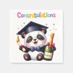 Guardanapo De Papel Parabéns de Panda para Graduação