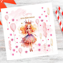 Parabéns de princesa rosa e balões