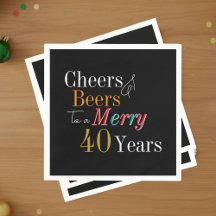 Parabéns e Cervejas Feliz 40º Aniversário de Natal
