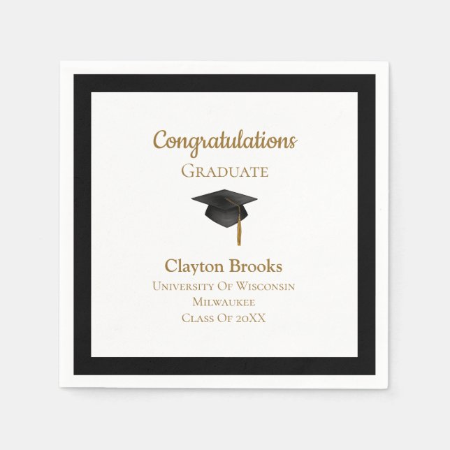 Guardanapo De Papel Parabéns Formando com Boné (Frente)