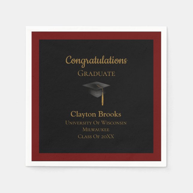 Guardanapo De Papel Parabéns Formando com Boné (Frente)