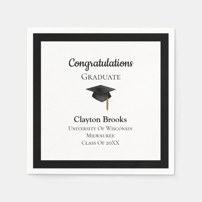 Guardanapo De Papel Parabéns Formando com Boné (Frente)