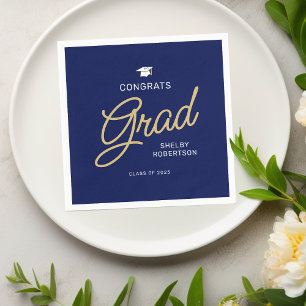 Guardanapo De Papel Parabéns Formando Graduação Azul do Marinho de Scr