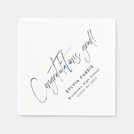 Guardanapo De Papel Parabéns formando graduação simples em azul de mar