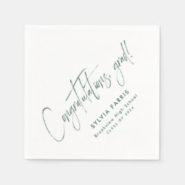 Guardanapo De Papel Parabéns formando graduação verde simples