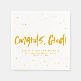 Guardanapo De Papel Parabéns formando ouro amarelo confetti graduação
