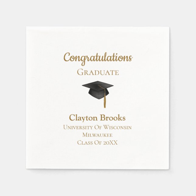 Guardanapo De Papel Parabéns Formandos Com Boné Napkins (Frente)