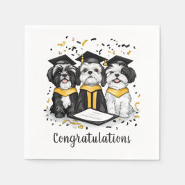 Guardanapo De Papel Parabéns Graduação Shih Tzu Dogs