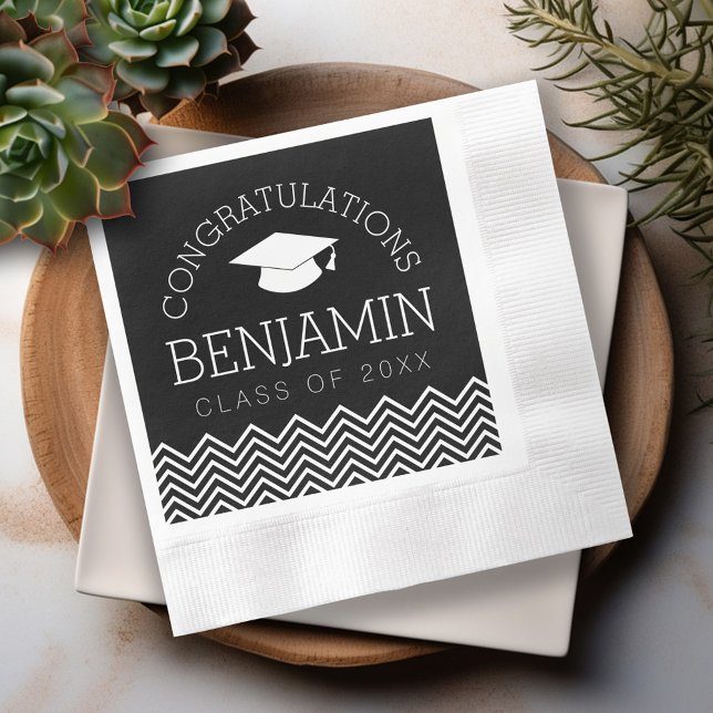 Guardanapo De Papel Parabéns Graduado Graduação PODE EDITAR COR (Custom Graduation Napkins - Personalize these for the Grad Party)