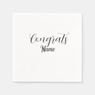 Guardanapo De Papel Parabéns graduado nome simples minimal ano turma 