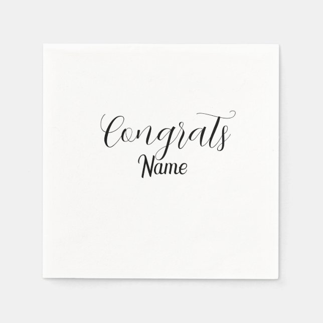 Guardanapo De Papel Parabéns graduado nome simples minimal ano turma  (Frente)