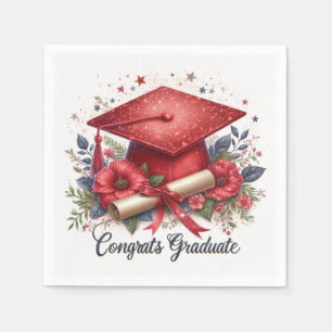 Guardanapo De Papel Parabéns Graduado, Tampa de Graduação e Diploma