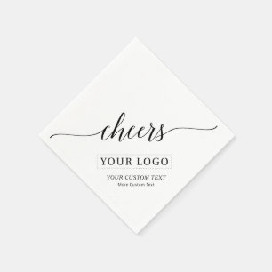 Guardanapo De Papel Parabéns Logotipo de Negócios Preto Simples Text