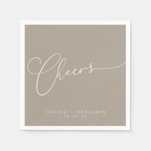 Guardanapo De Papel Parabéns Minimal Bege Marrom Rota Personalizada Ca