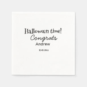 Guardanapo De Papel Parabéns no Halloween adicionar nome data ano grad