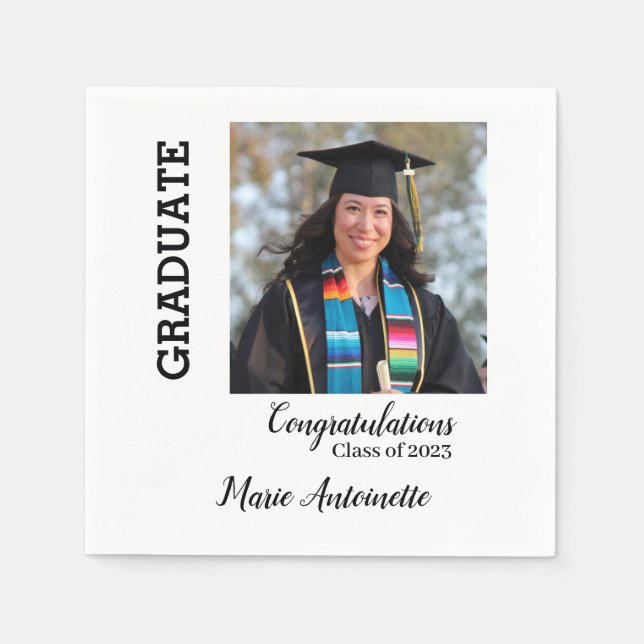 Guardanapo De Papel Parabéns | Nome e foto do Formando (Frente)