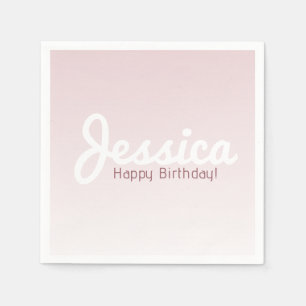 Guardanapo De Papel Parabéns, Nome Personalizável Rosa Ombre