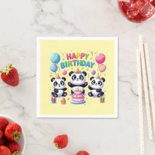 Guardanapo De Papel Parabéns Pandas