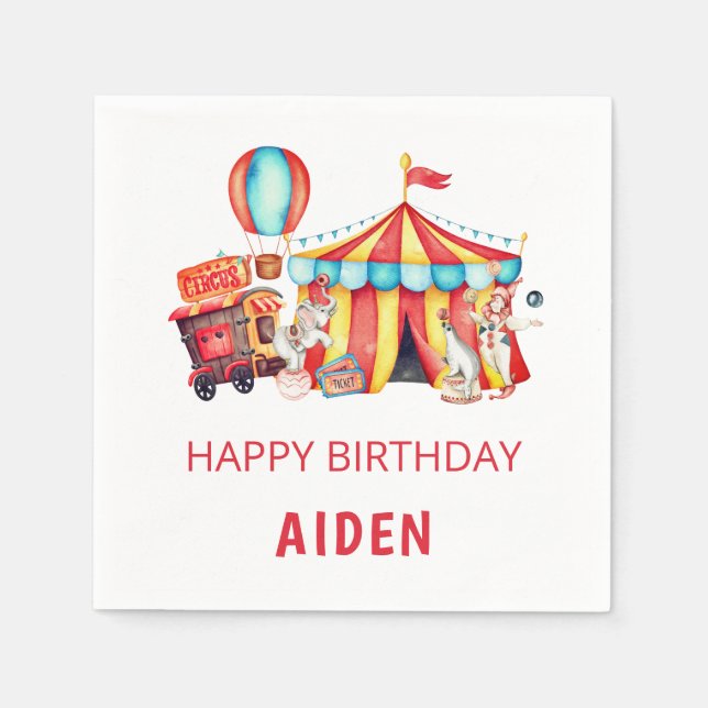 Guardanapo De Papel Parabéns para o Grande Circo (Frente)