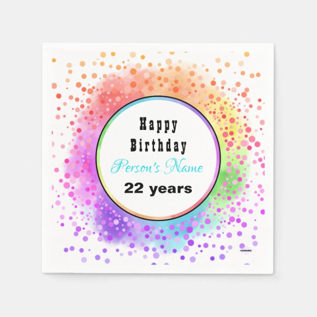 Guardanapo De Papel Parabéns Pastel Paper Napkins - HAMbyWG (Frente)