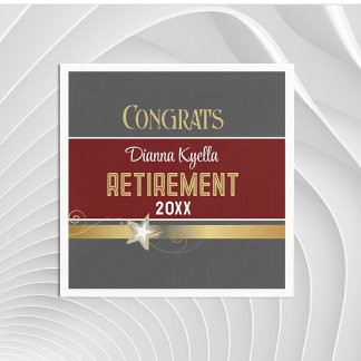 Guardanapo De Papel Parabéns pela aposentadoria! Personalizado, clássi