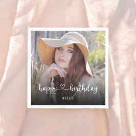 Guardanapo De Papel Parabéns pela Caligrafia com Script de Coração