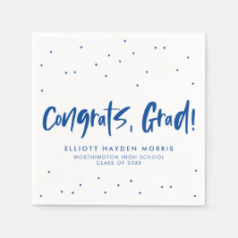 Guardanapo De Papel Parabéns pela graduação de confete azul formando