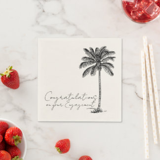 Guardanapo De Papel Parabéns pelo Noivado de Casamento na Praia com Pa