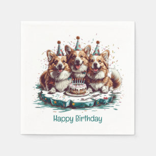 Guardanapo De Papel Parabéns Pembroke Welsh Corgi Dogs