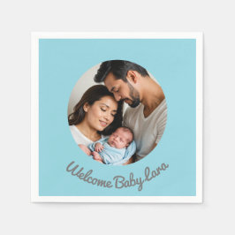 Guardanapo De Papel parabéns personalizados bebê menino azul bem vindo