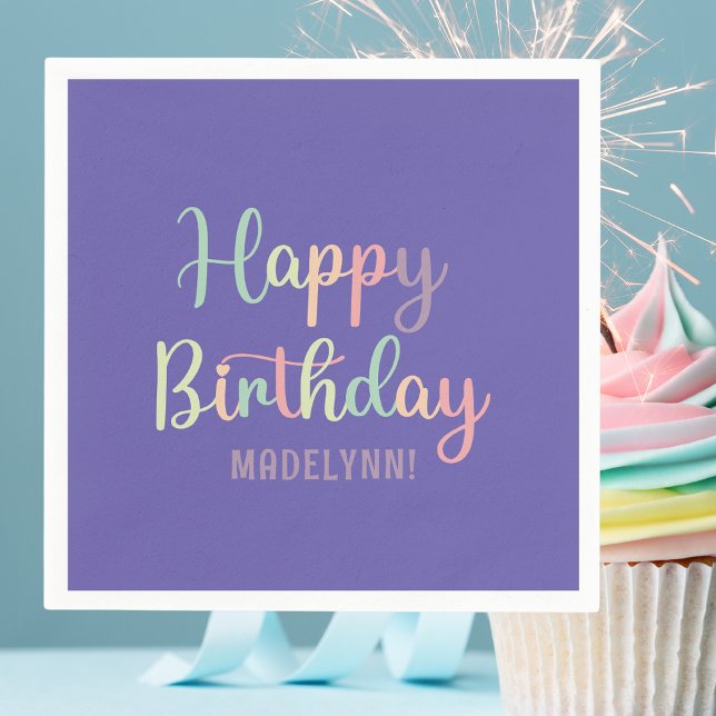 Guardanapo De Papel Parabéns Púrpura Púrpura da Pastel (napkins
)