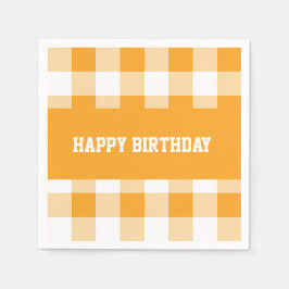 Guardanapo De Papel Parabéns Yellow Gingham