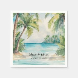 Guardanapo De Papel Paradise Palms Tropical Beach Weding