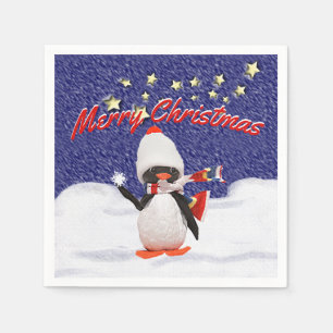 Guardanapo De Papel Paraíso adorável do Natal do ornamento do pingui