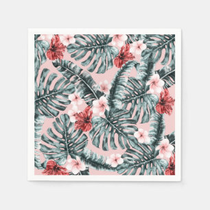 Guardanapo De Papel Paraíso Cor-de-Rosa Floral Botânico da Ilha Tropic