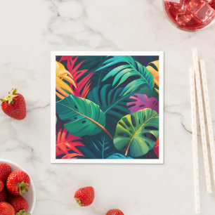 Guardanapo De Papel Paraíso de Aquarela Foliar Tropical