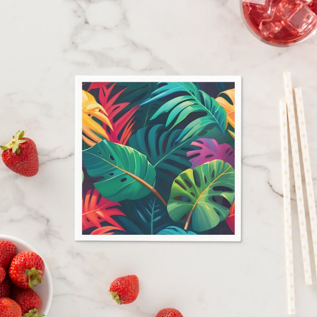 Guardanapo De Papel Paraíso de Aquarela Foliar Tropical (Insitu)