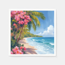 Paraíso de Praia Tropical | Pintura do Oceano