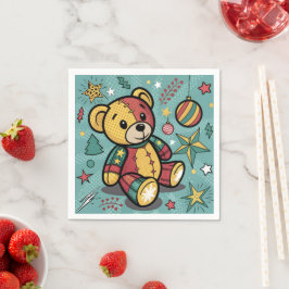 Guardanapo De Papel Paraquedas de Natal - Urso de Teddy