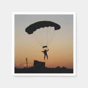 Guardanapo De Papel Paraquedas Skydiver no Sunset Sky Diver